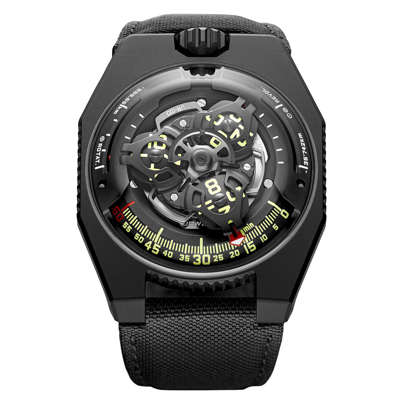Urwerk UR-100 SpaceTime Black replica watch Urwerk UR-100 SpaceTime Black replica watch